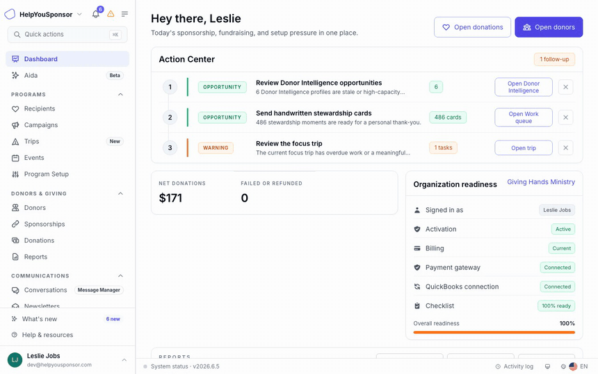 Animated walkthrough of the admin dashboard